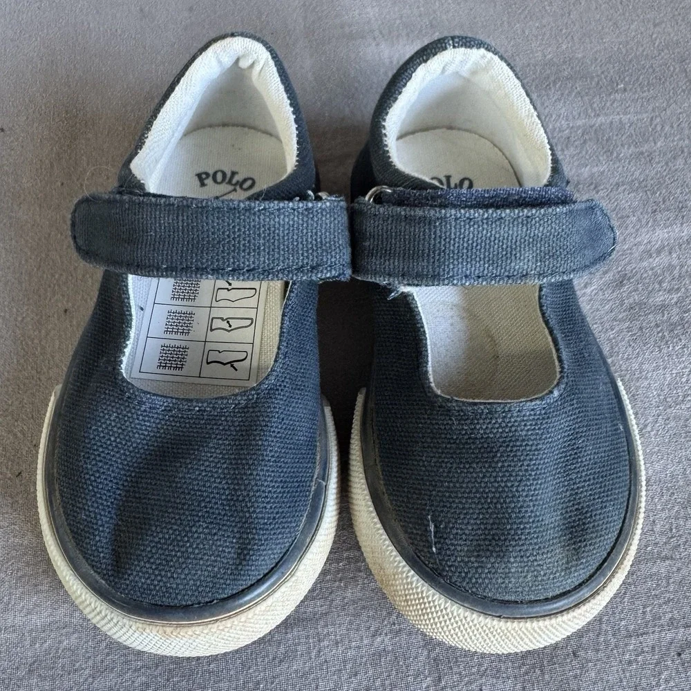 Size 4c - Polo Ralph Lauren Mary Jane Baby's Shoes Blue Canvas
